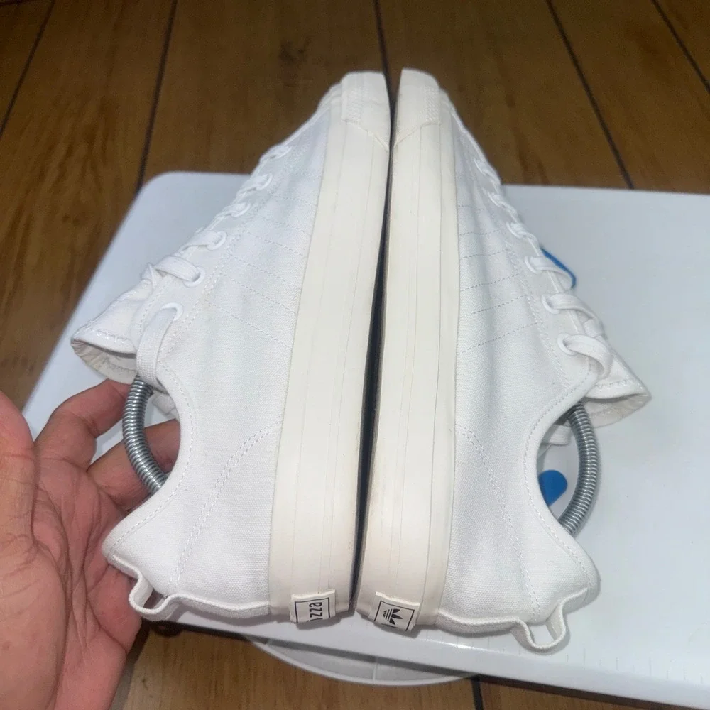 Adidas Nizza RF Low Cloud White Canvas Sneakers Mens 10 EF1883